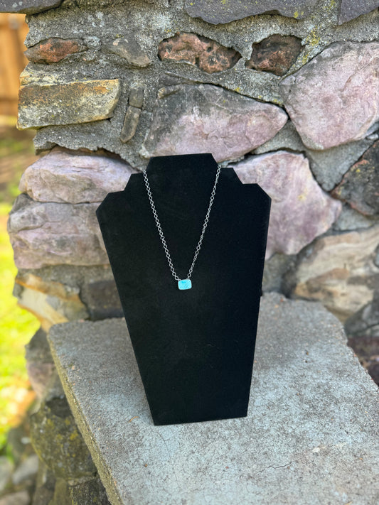 Whitewater Turquoise and Sterling Silver Bar Necklace