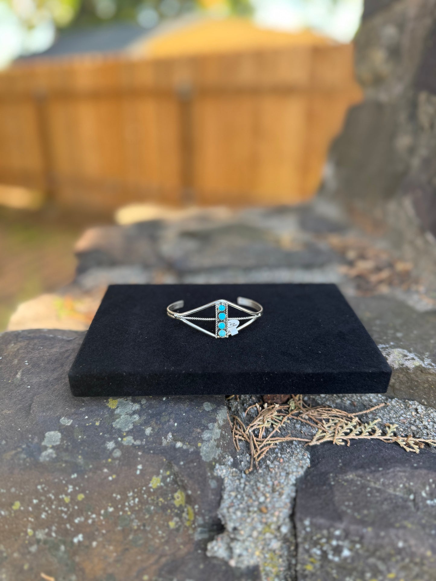 Janice White Turquoise Four Stone Navajo Cuff