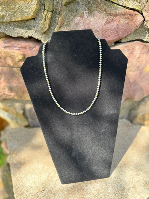 Desert Pearl 4mm Bead Necklace Sterling Silver & 12K Gold Filled